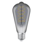 Ledvance Vintage 1906 LED E27 Edison Smoke 7.8W 360lm - 818 Bianco Molto Caldo | Dimmerabile - Sostitutiva 30W