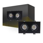 Faretti Duo Nero | Ritaglio 155x75mm - IP22 - GU10 Fitting