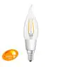 Osram Classic LED E14 Punta attorcigliata Candela Filamento Chiara 4.5W 470lm - 827 Bianco Molto Caldo | Dimmerabile - Sostitutiva 40W