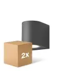 Pacco doppio D'Lite Luce Da Parete Vossem Aluminium Nero | Adatto per 1x GU10